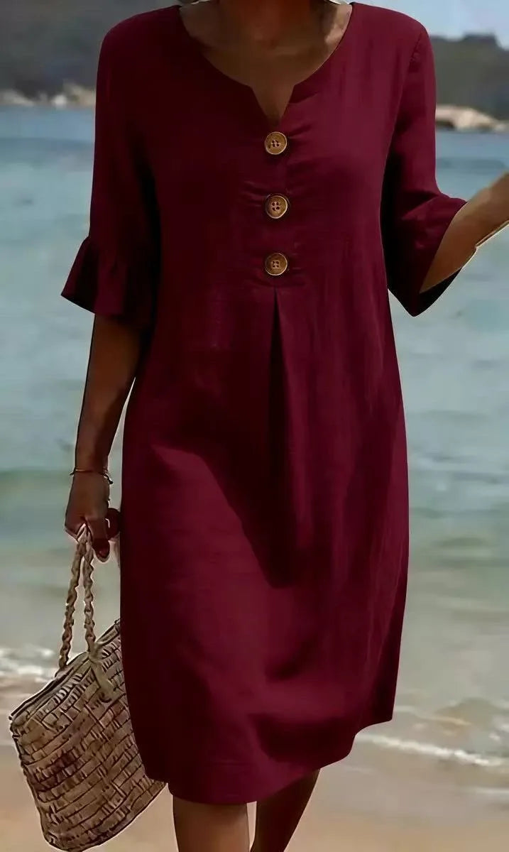 Relaxed Knee-Length Shift Dress