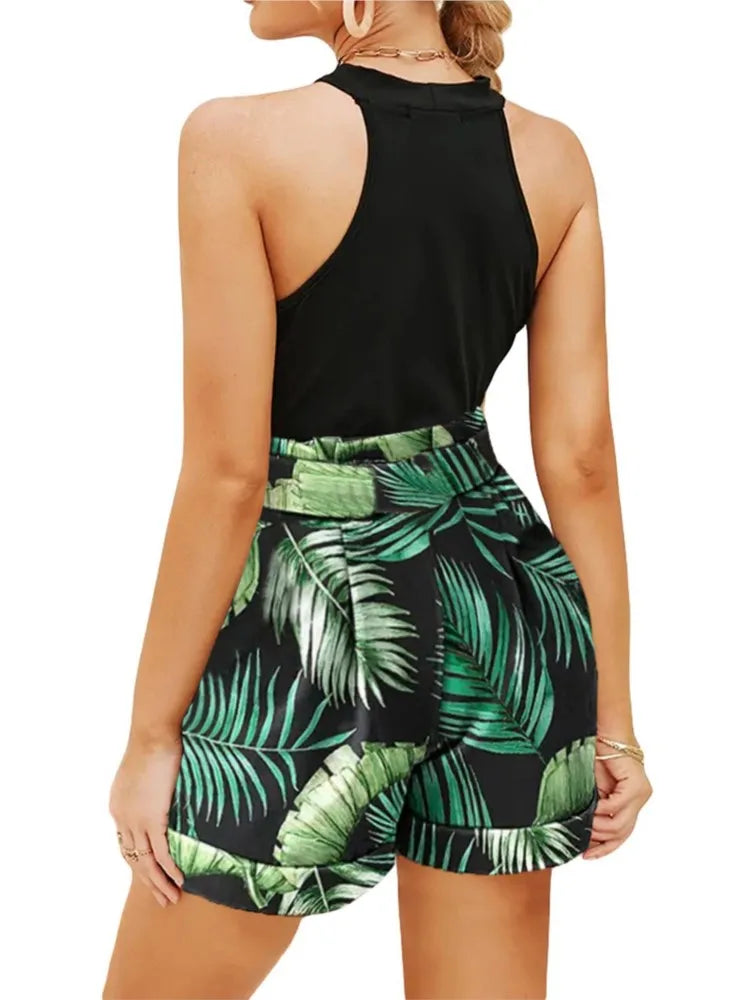 Cutout Top Shorts Set