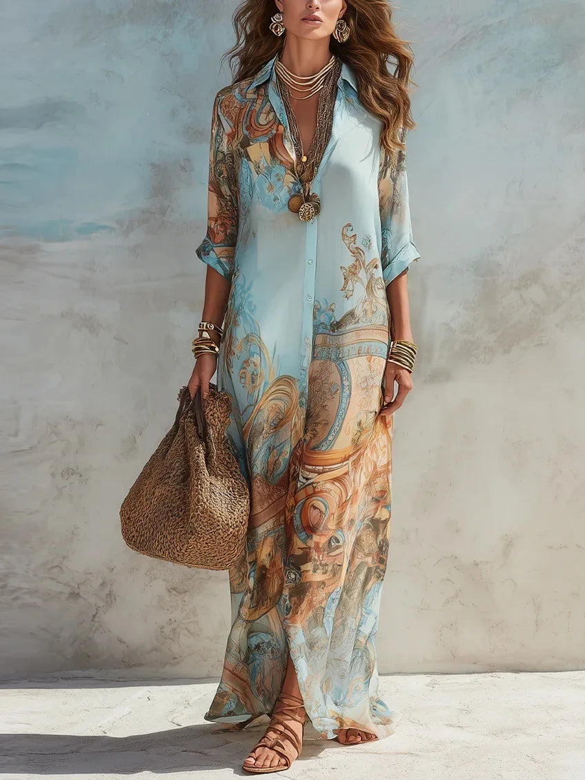 Paisley Print Shirt Dress