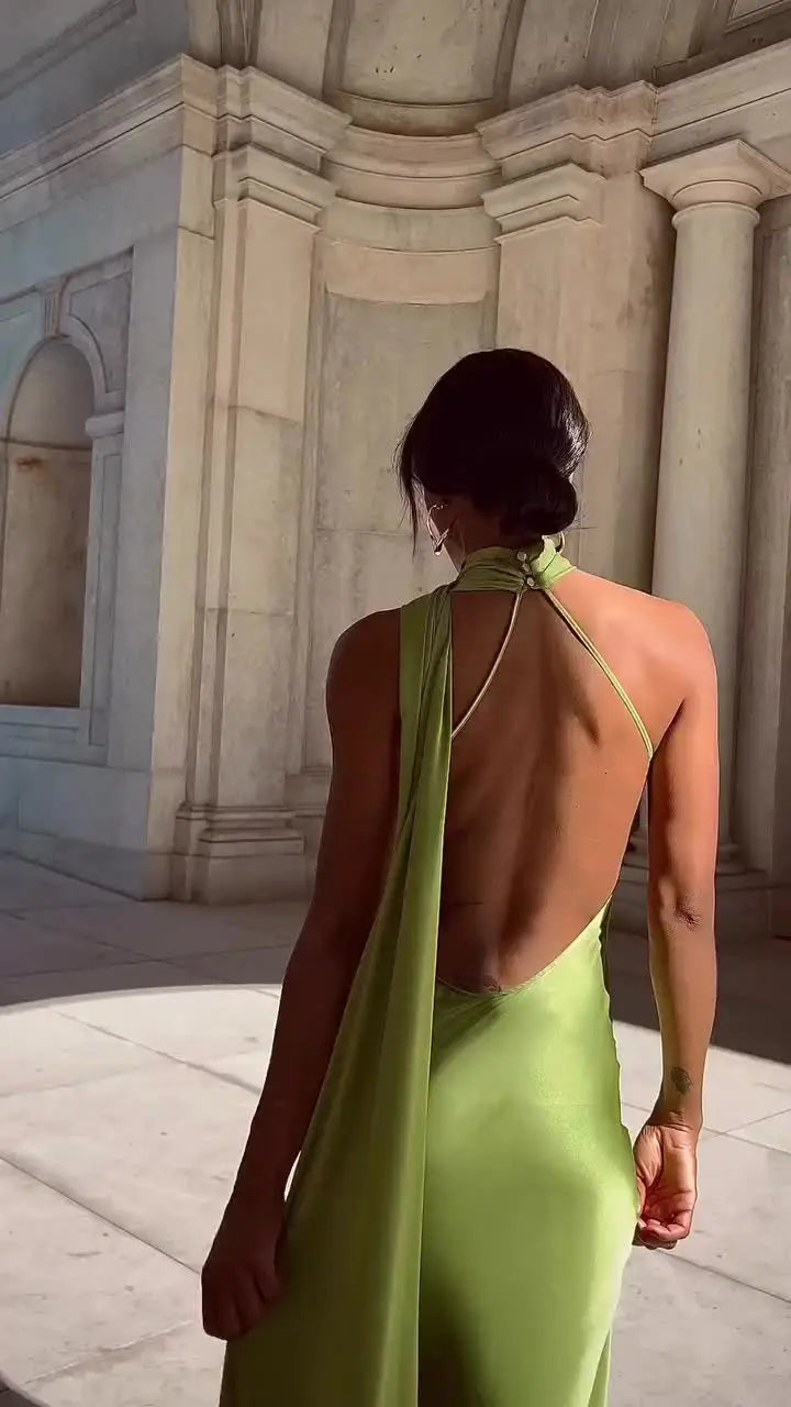 Backless Halter Evening Gown