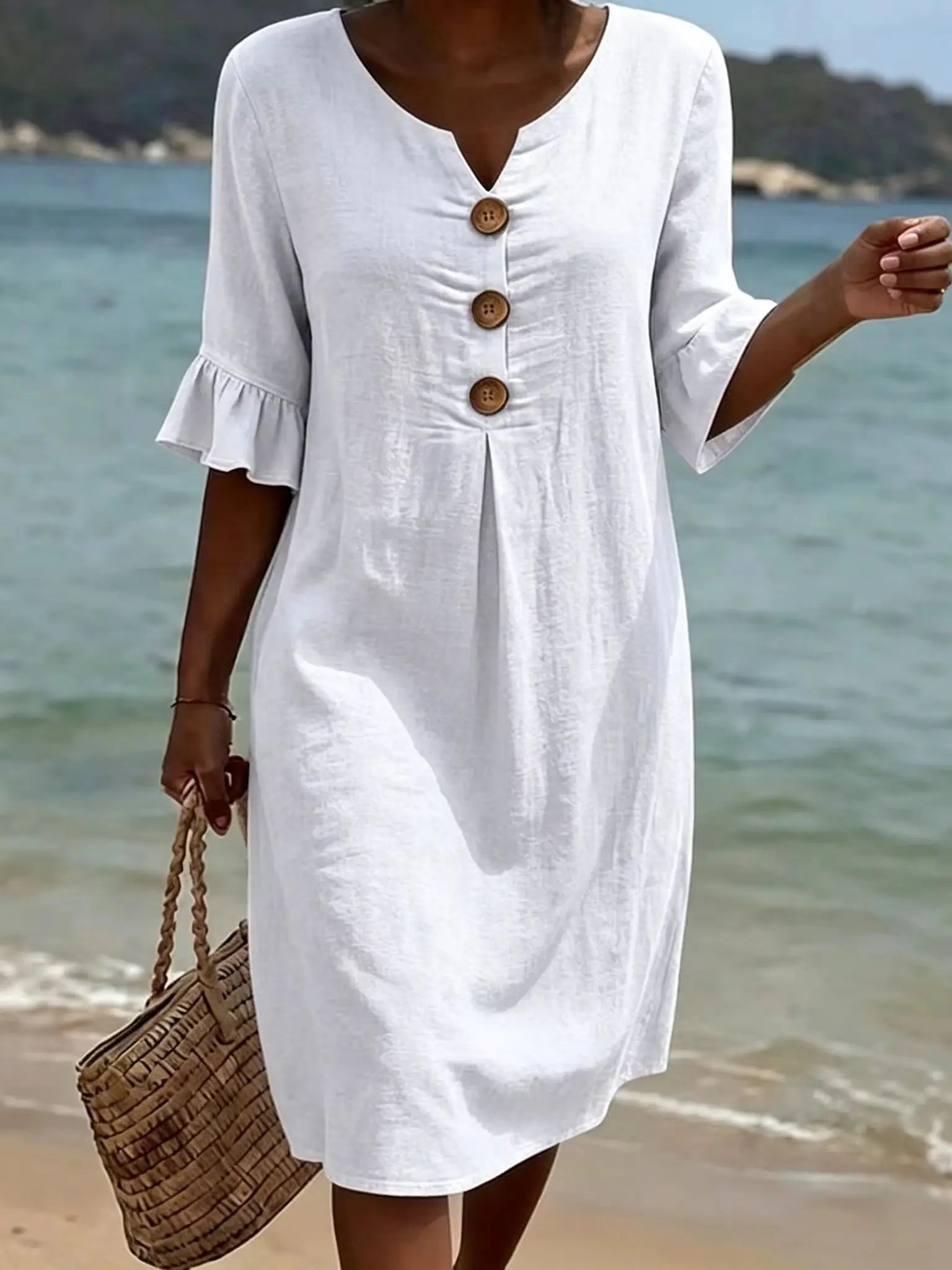 Relaxed Knee-Length Shift Dress