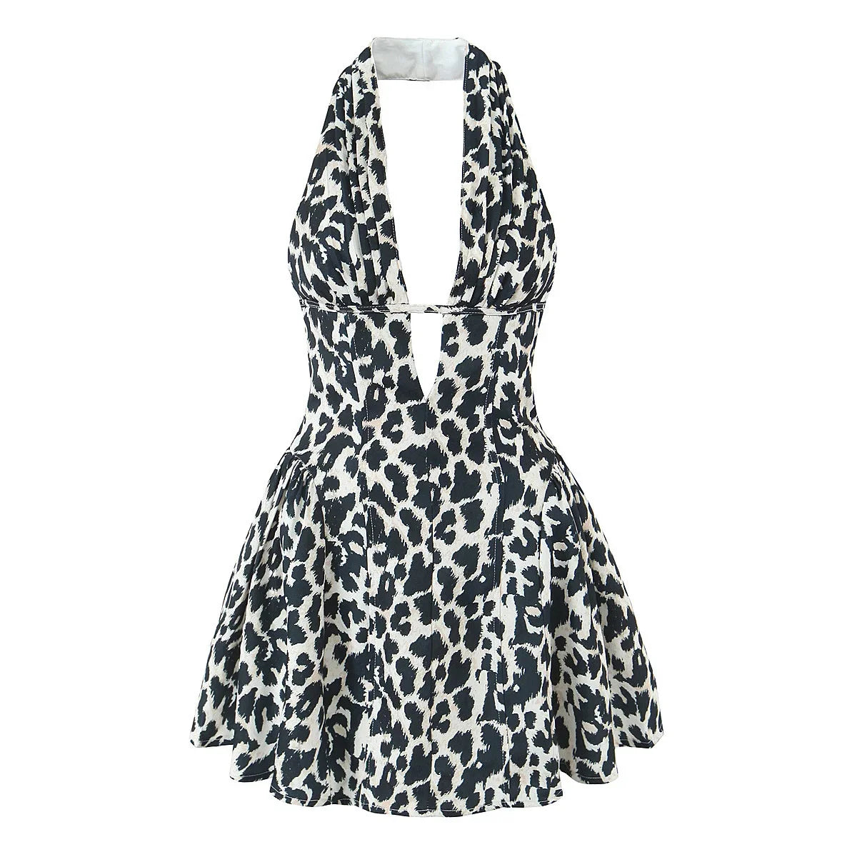 White Polka Dot V-Neck Mini Dress