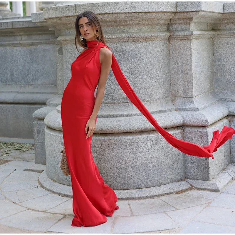 Backless Halter Evening Gown