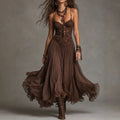 Floral Lace A-Line Maxi Dress