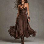 Floral Lace A-Line Maxi Dress