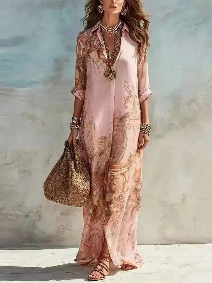 Paisley Print Shirt Dress
