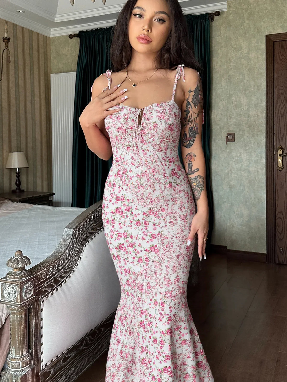 Floral Mermaid Maxi Dress