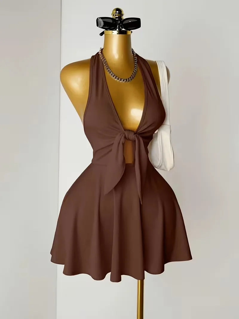 Halter Cut-Out Mini Dress
