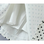White Polka Dot V-Neck Mini Dress