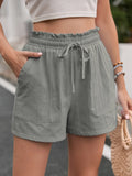Relaxed Drawstring High Waist Shorts