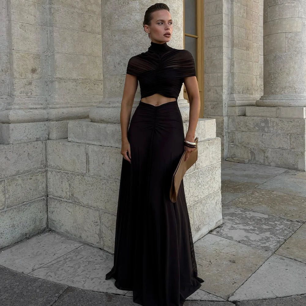 Ruched Cutout Maxi Dress