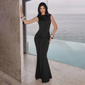 Draped Backless Evening Dress