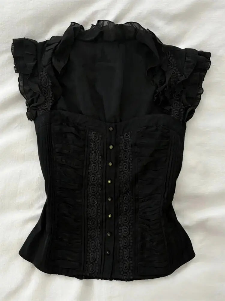 Ruffled Peplum Corset Top