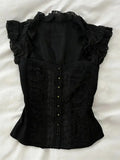 Ruffled Peplum Corset Top
