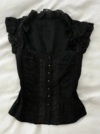 Ruffled Peplum Corset Top