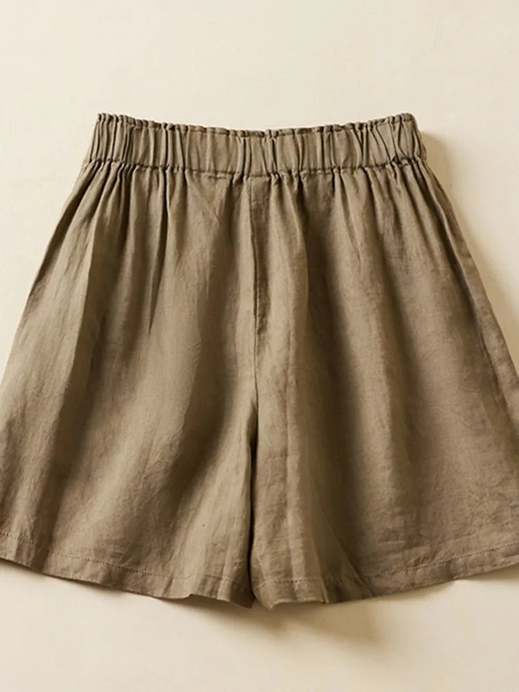 Pleated Wide Leg Shorts