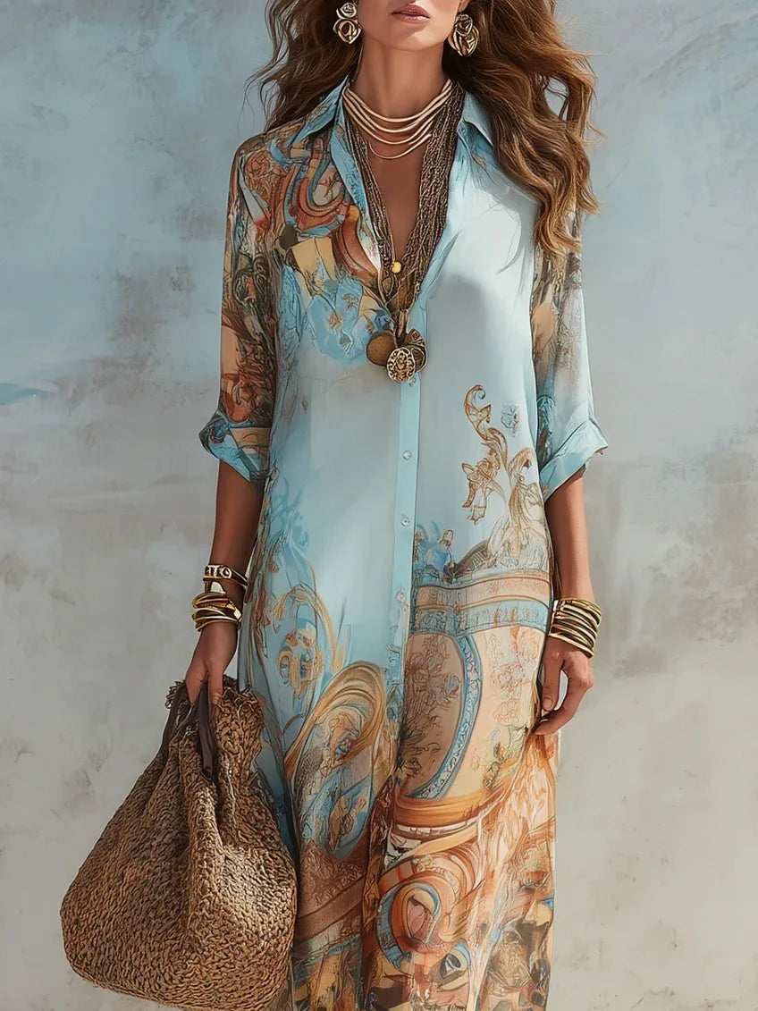 Paisley Print Shirt Dress