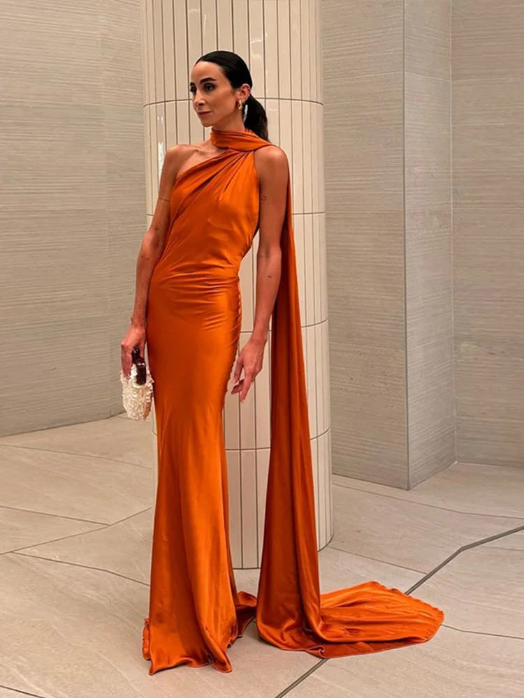 Backless Halter Evening Gown