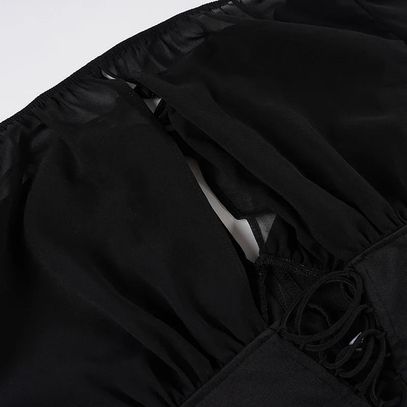 Black Off-Shoulder Corset Blouse