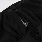 Black Off-Shoulder Corset Blouse