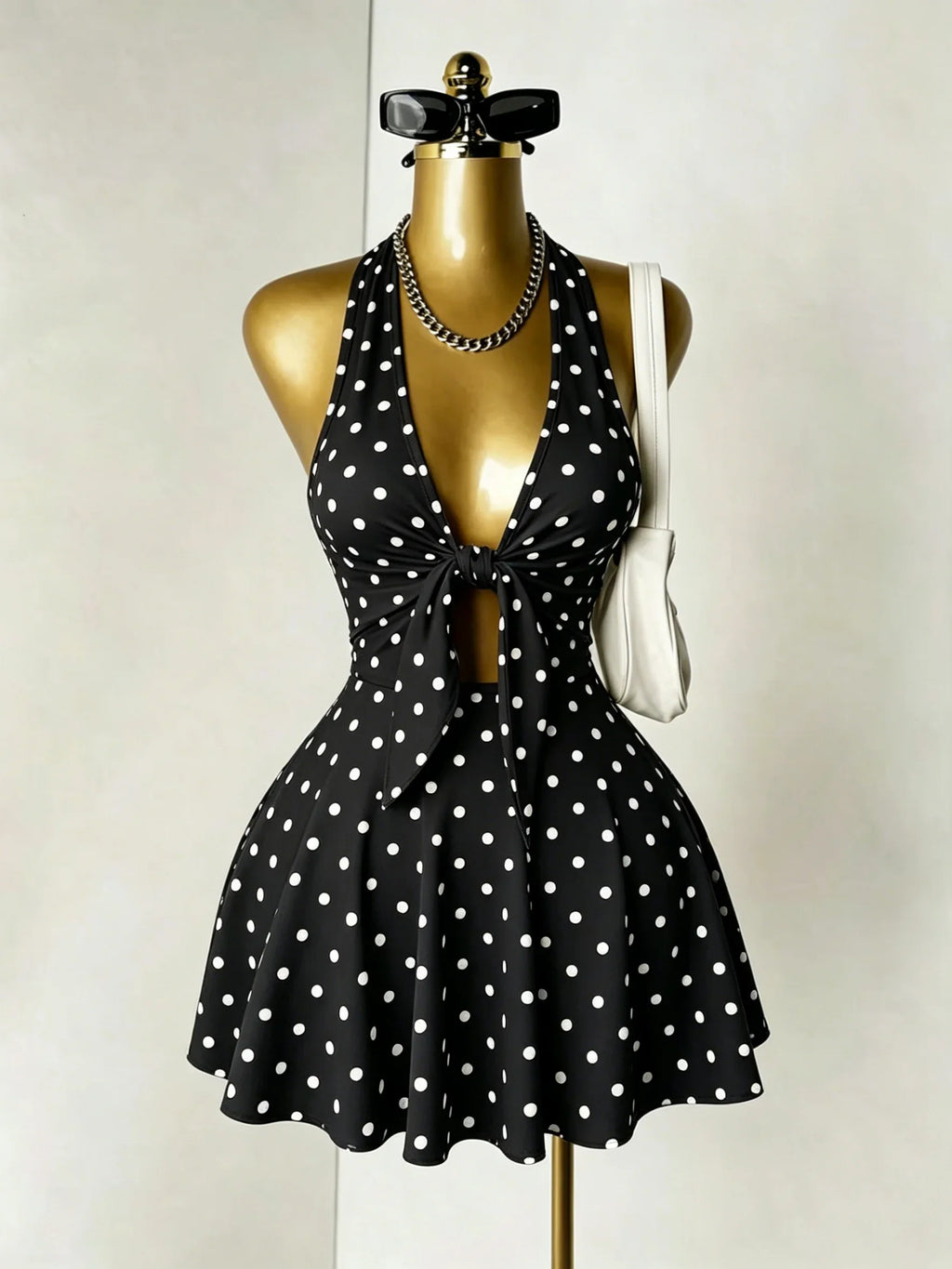 Halter Cut-Out Mini Dress