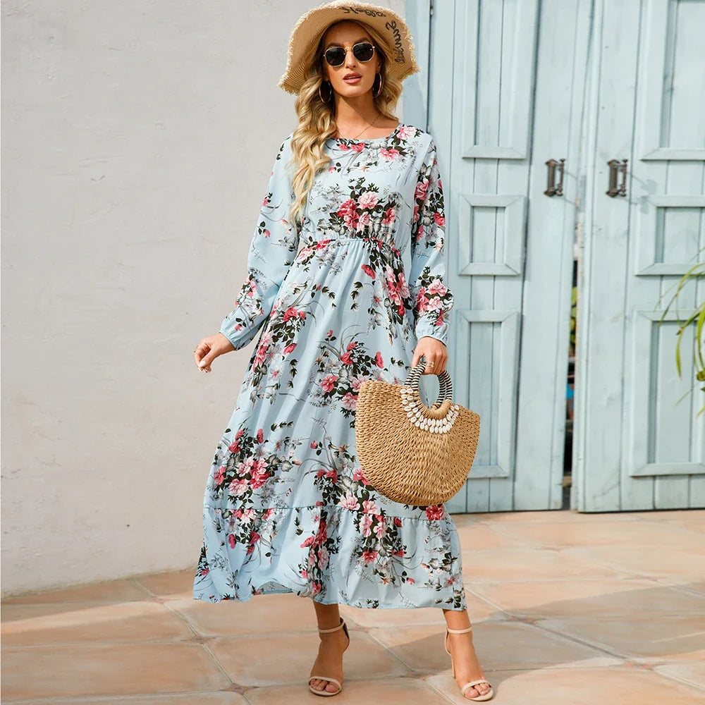 Floral Tiered Midi Dress