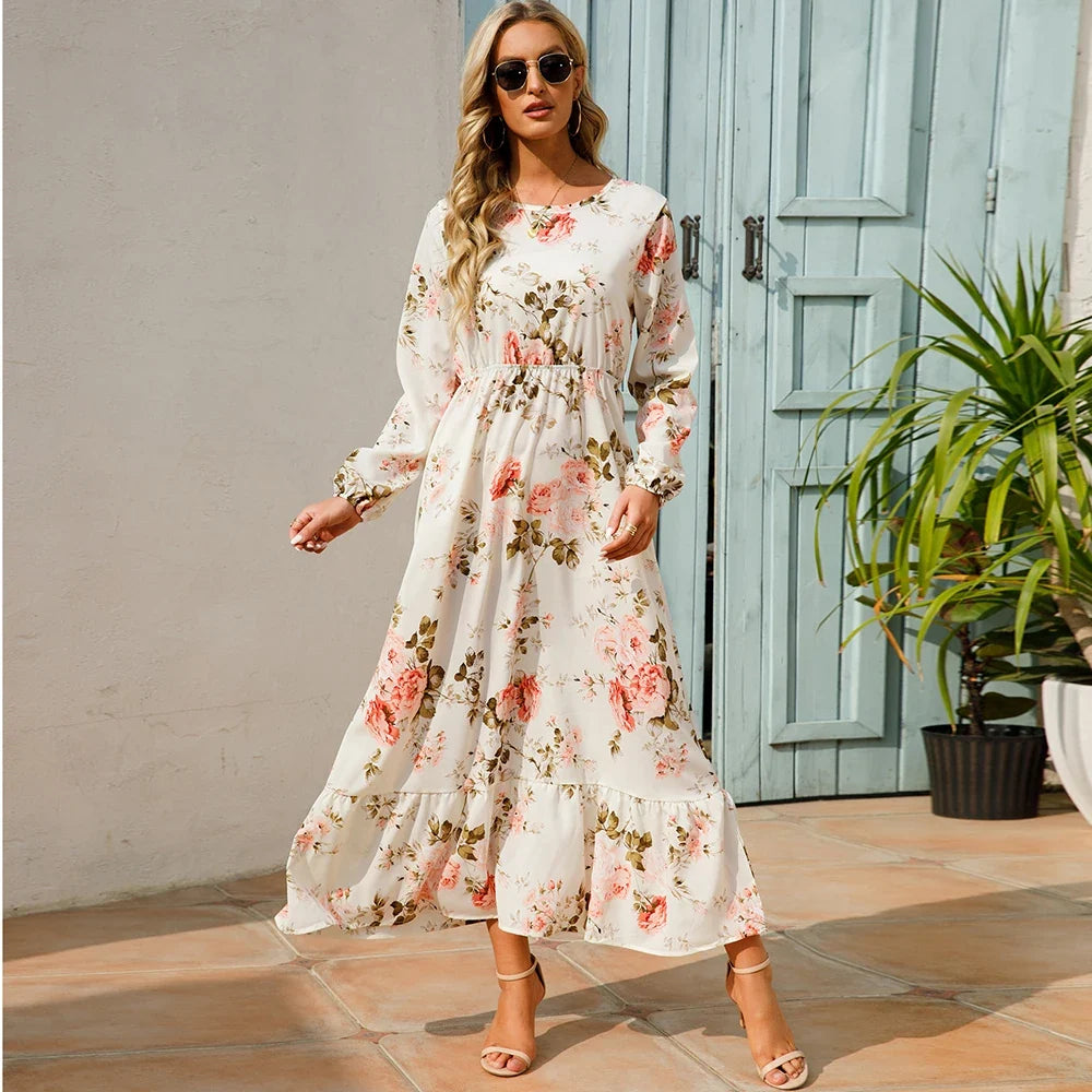 Floral Tiered Midi Dress