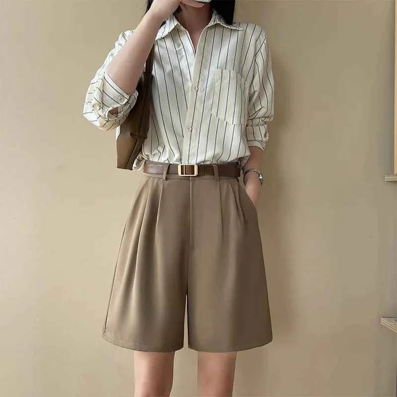 High-Rise Tailored Shorts