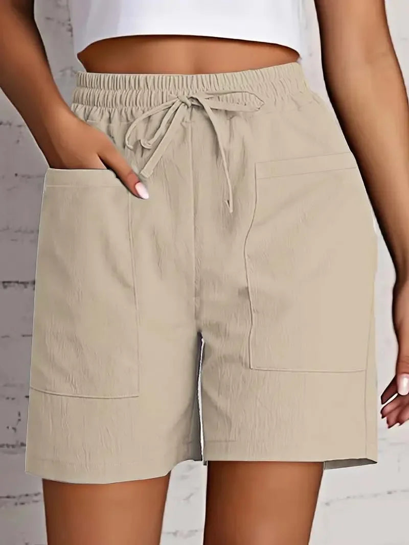 Olive Drawstring Cargo Shorts