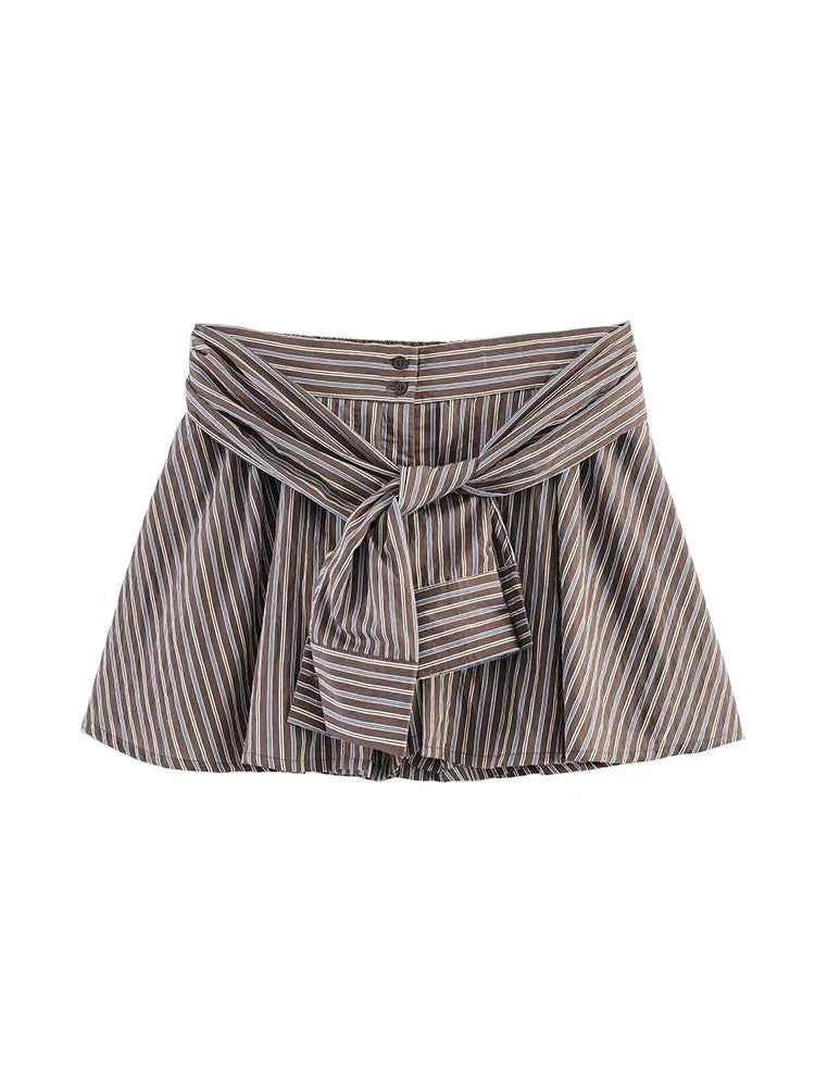 Striped High Waisted Shorts