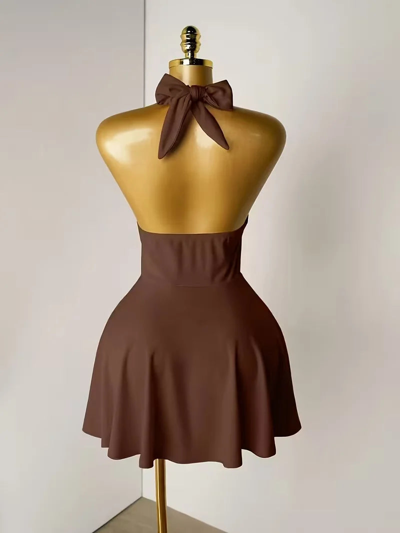 Halter Cut-Out Mini Dress