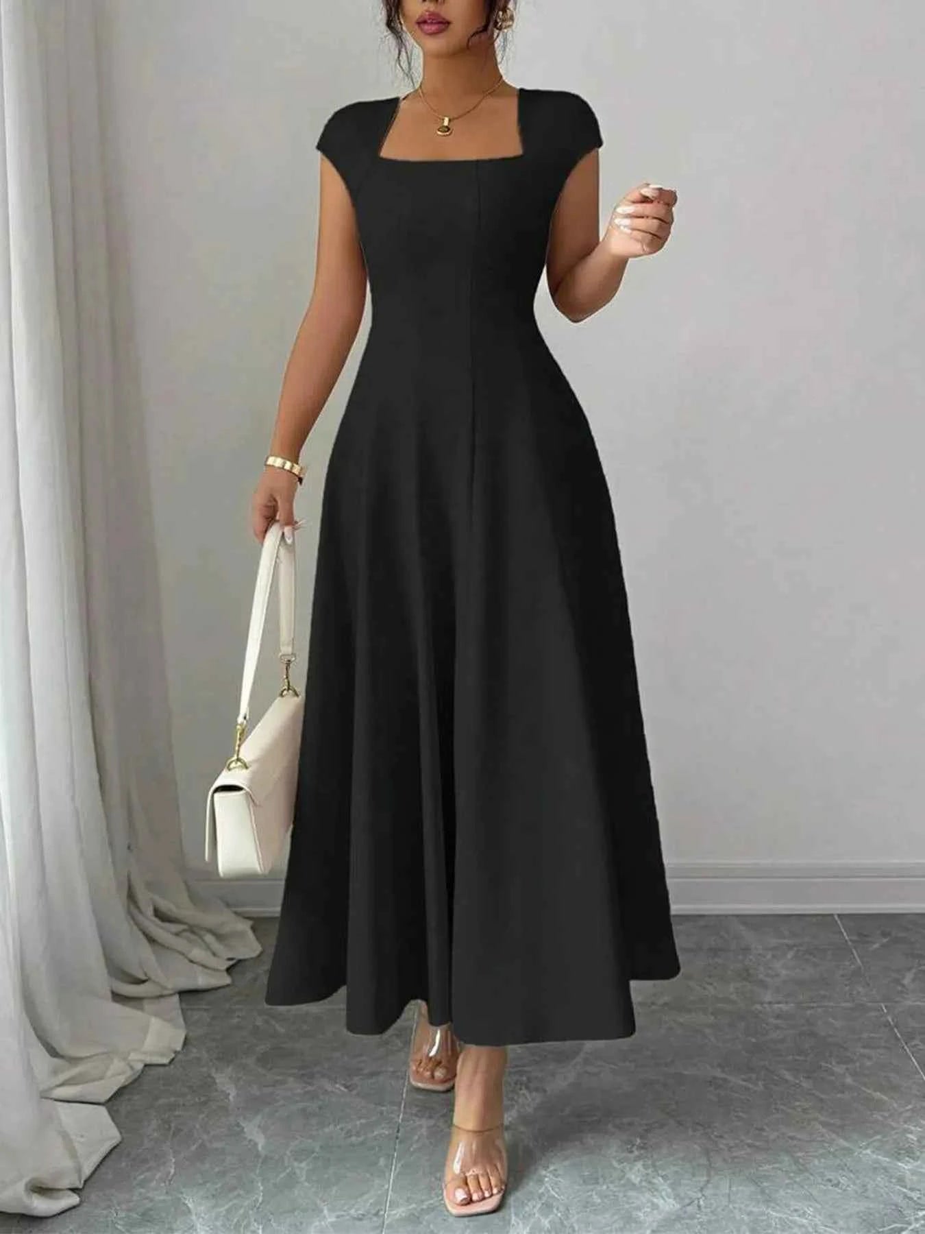 Square Neck Midi Dress