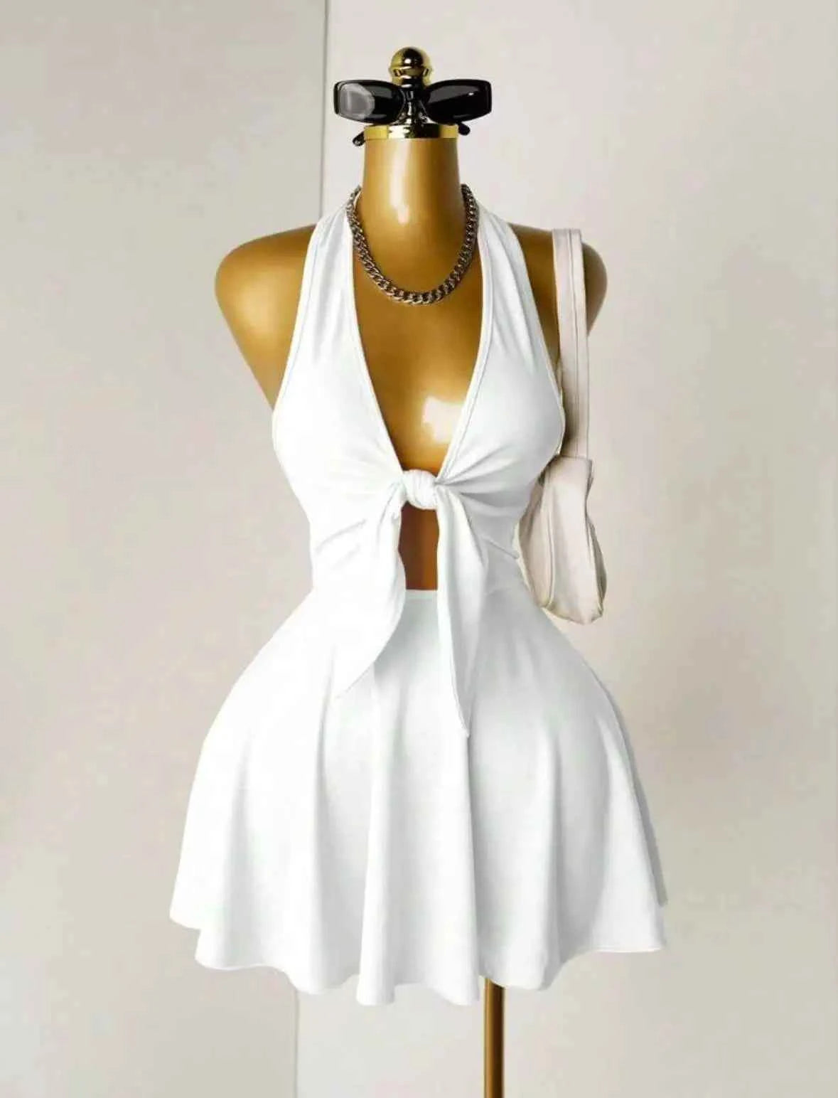 Halter Cut-Out Mini Dress