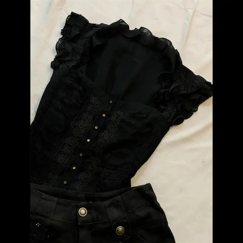Ruffled Peplum Corset Top