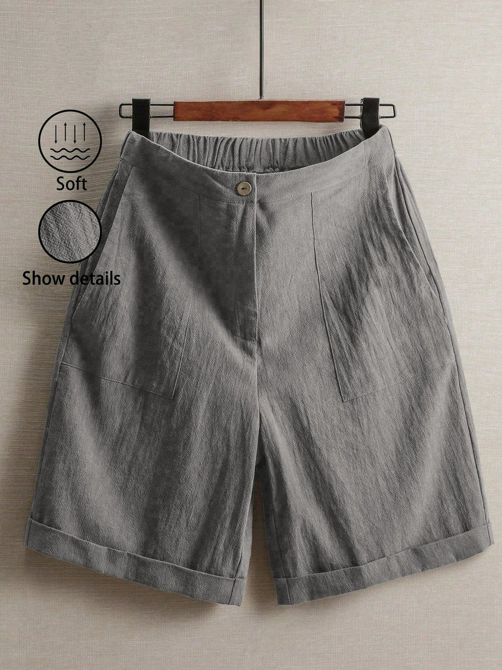White Wide-Leg Linen Shorts