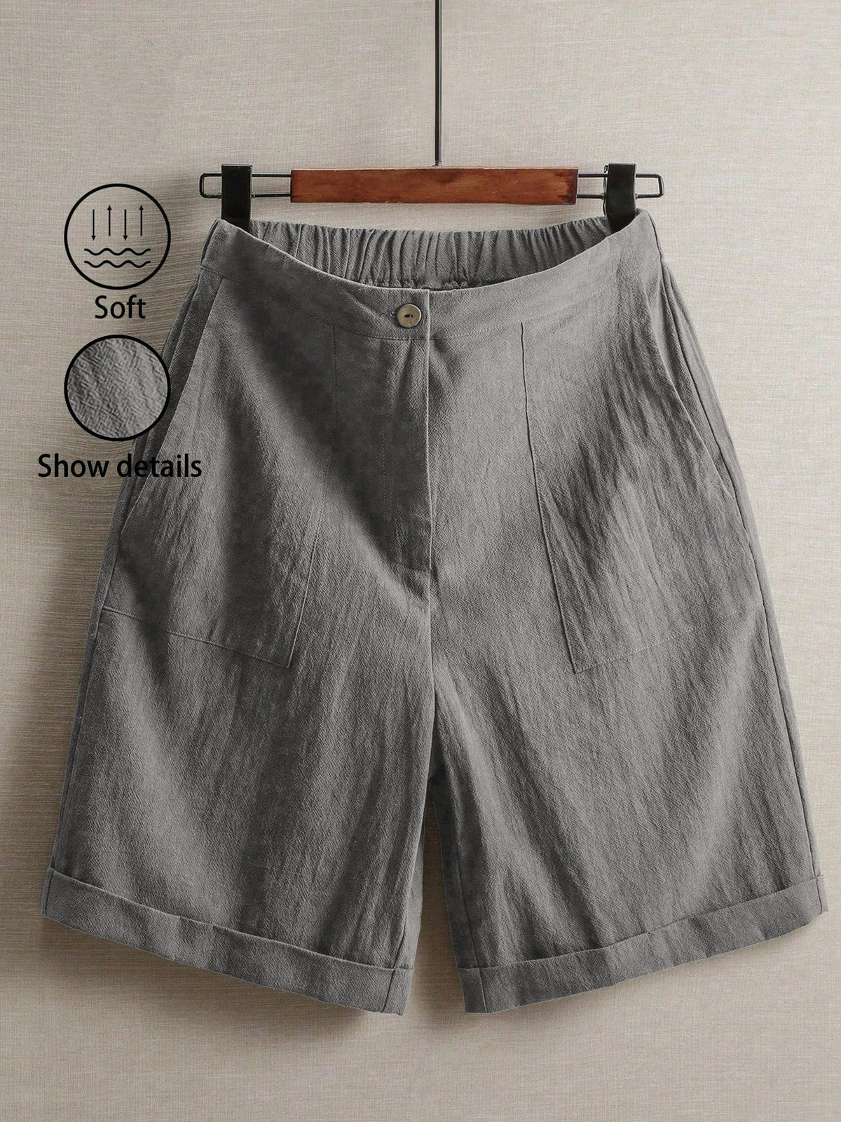 White Wide-Leg Linen Shorts