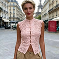 Fitted Lace Frog Closure Top
