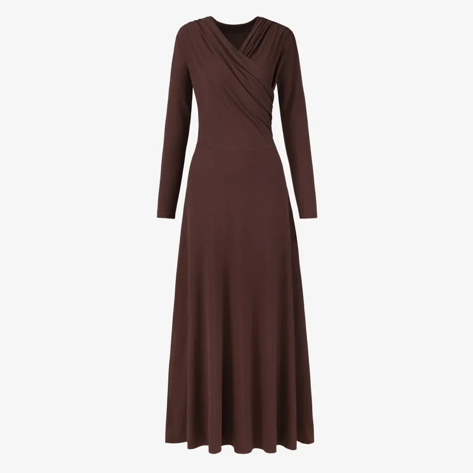Draped Wrap Maxi Dress