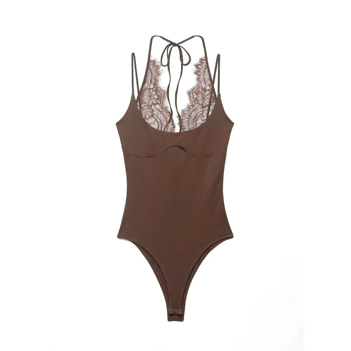 Floral Lace Halter Bodysuit