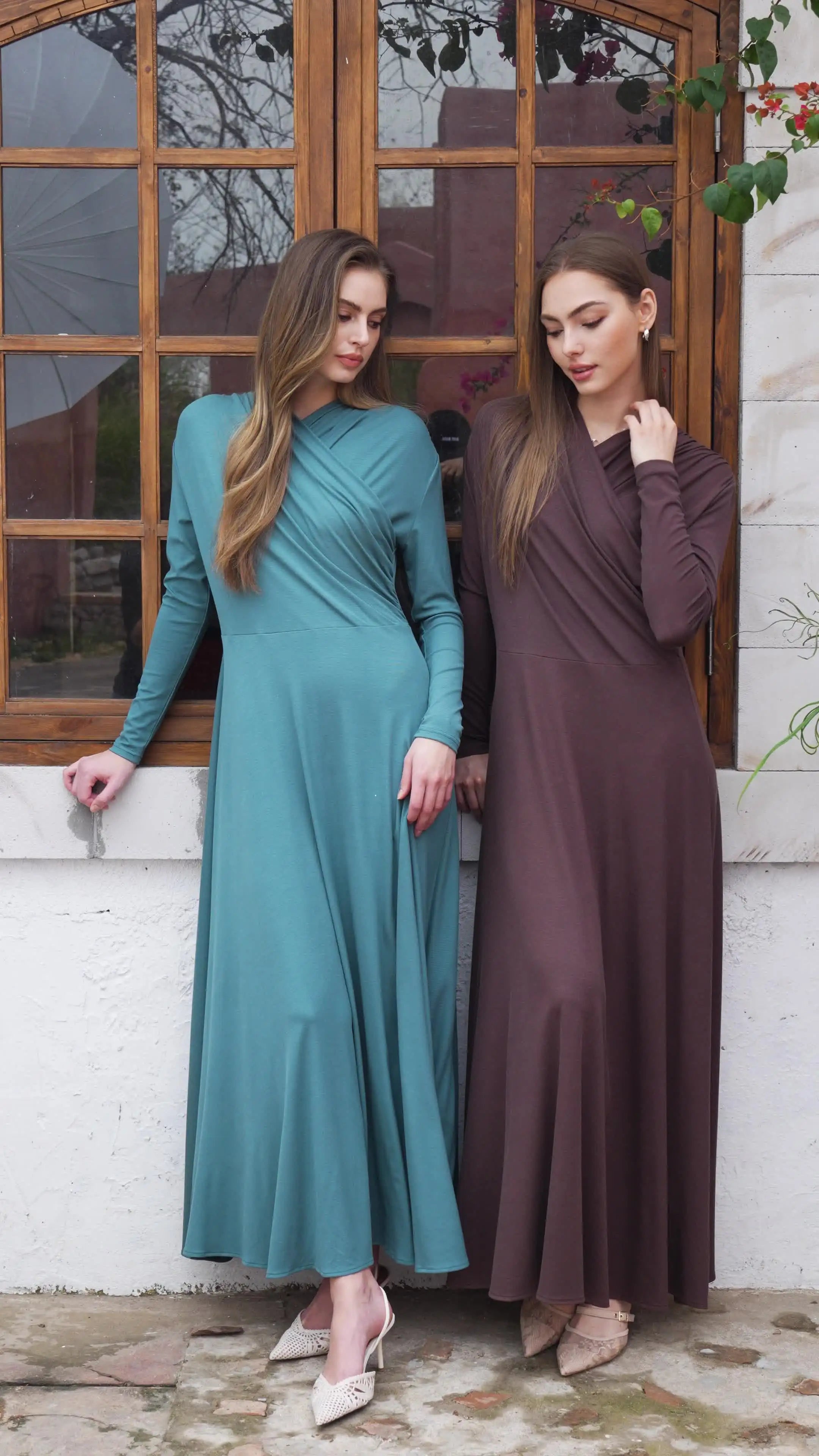 Draped Wrap Maxi Dress