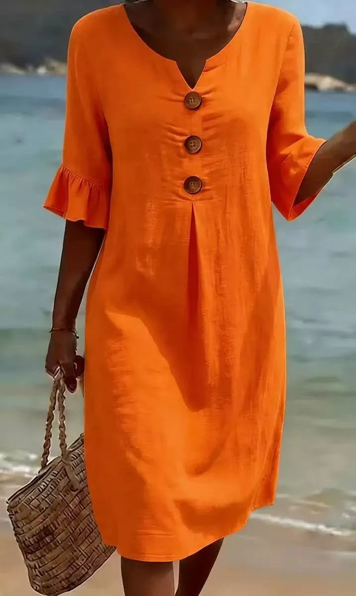 Relaxed Knee-Length Shift Dress
