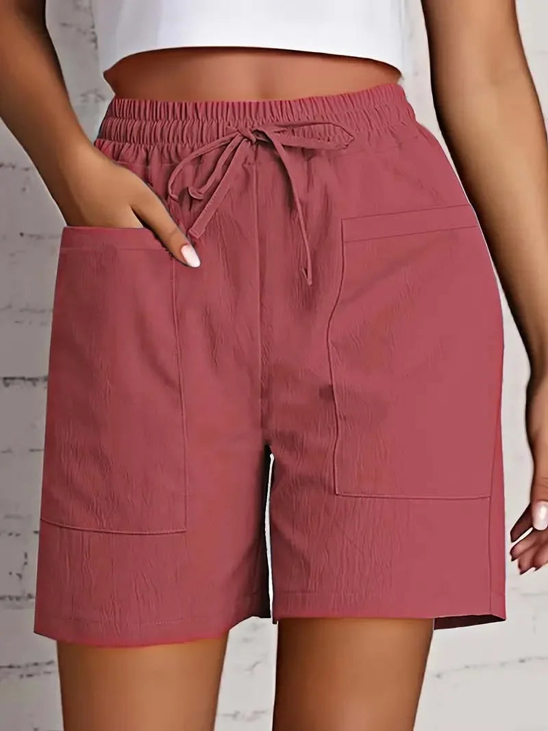 Olive Drawstring Cargo Shorts
