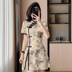 Qipao-Style Mini Dress