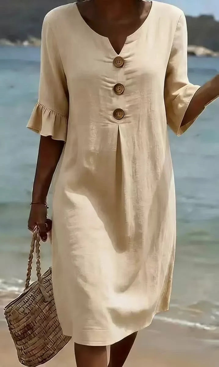 Relaxed Knee-Length Shift Dress