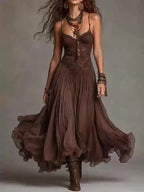 Floral Lace A-Line Maxi Dress