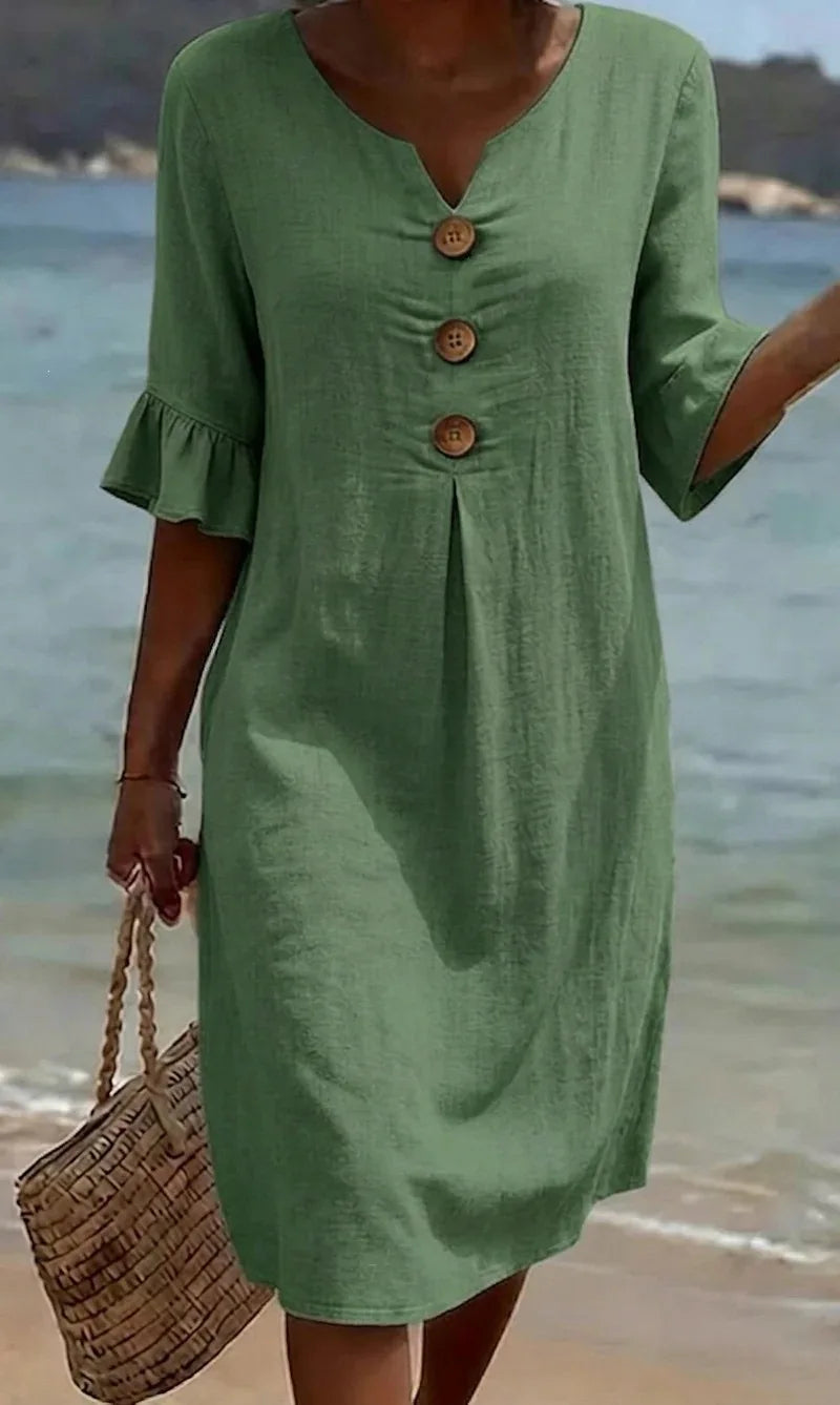 Relaxed Knee-Length Shift Dress