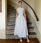 Polka Dot A-Line Midi Dress