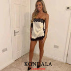 Contrast Lace Mini Slip Dress