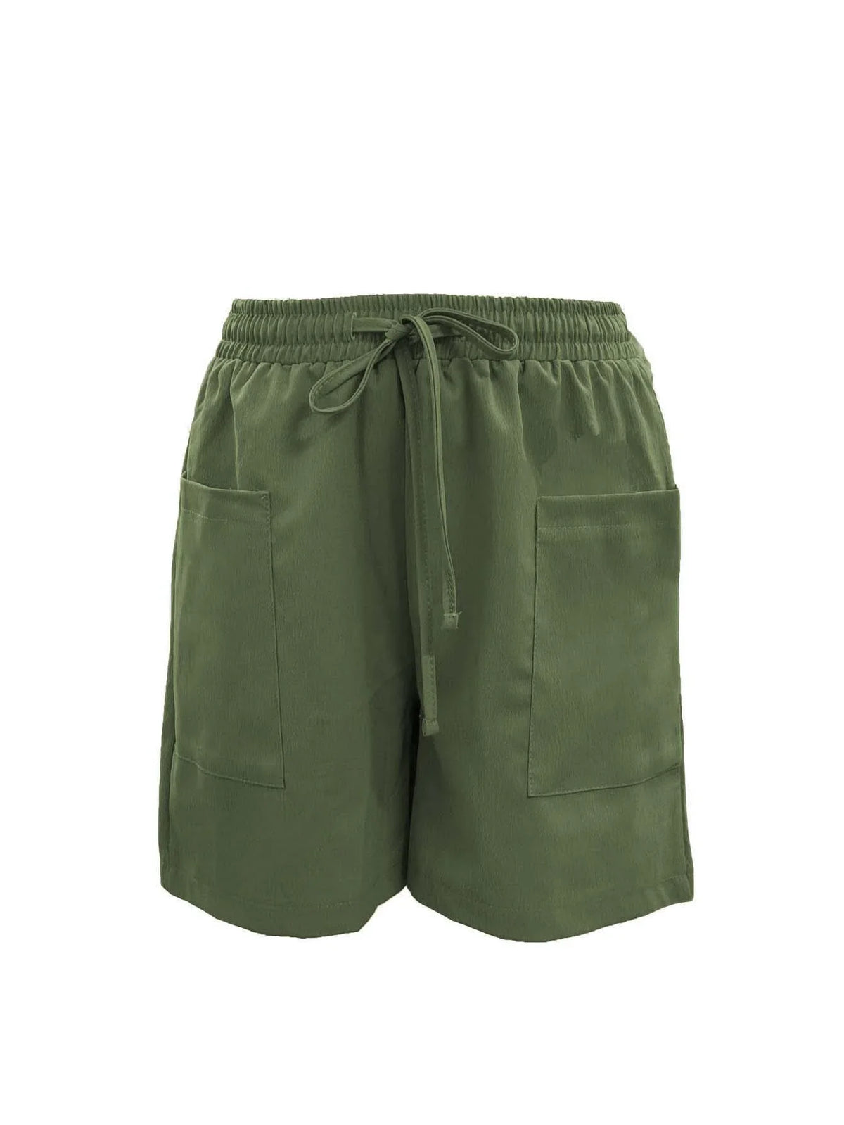 Olive Drawstring Cargo Shorts