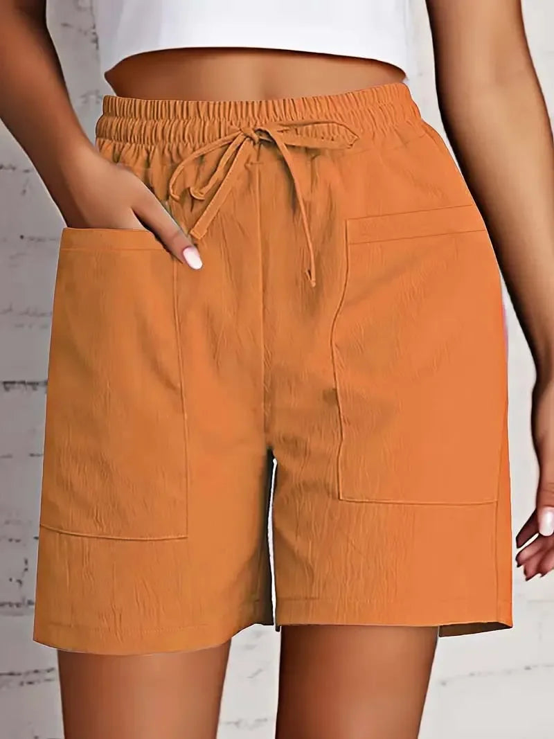 Olive Drawstring Cargo Shorts